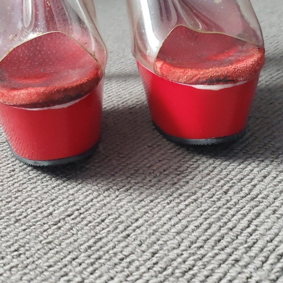 Pleaser 6 inch red slip on platform heels - Picture 4 of 5